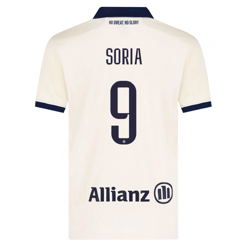 Danxen Kvinder Matteo Soria #9 Beige Sort Udebane Spillertrøjer 2026/27 Trøje T-Shirt
