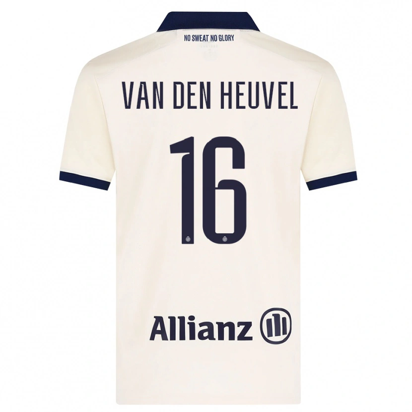 Danxen Kvinder Dani Van Den Heuvel #16 Beige Sort Udebane Spillertrøjer 2026/27 Trøje T-Shirt