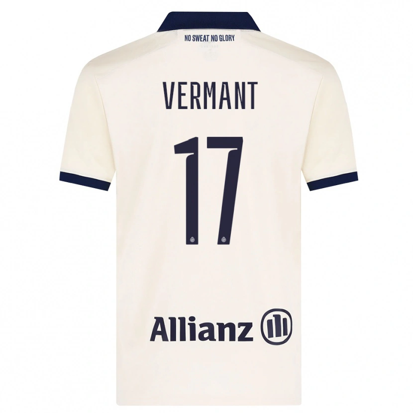 Danxen Kvinder Romeo Vermant #17 Beige Sort Udebane Spillertrøjer 2026/27 Trøje T-Shirt