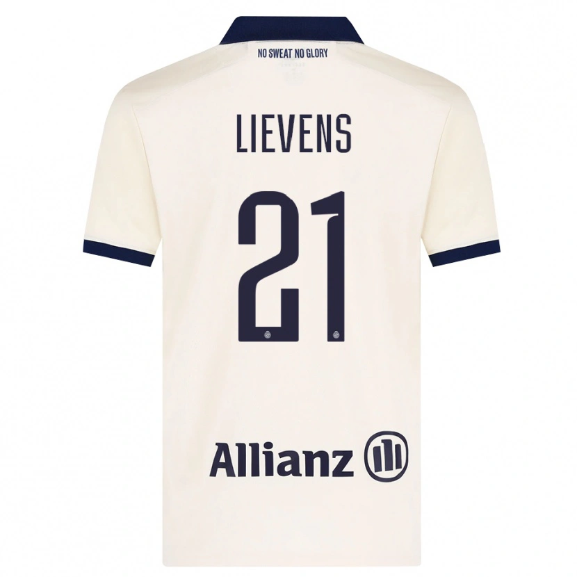 Danxen Kvinder Caitlin Lievens #21 Beige Sort Udebane Spillertrøjer 2026/27 Trøje T-Shirt