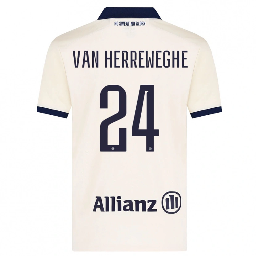 Danxen Kvinder Febe Van Herreweghe #24 Beige Sort Udebane Spillertrøjer 2026/27 Trøje T-Shirt
