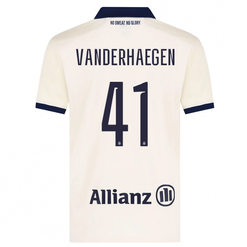 Danxen Kvinder Lotte Vanderhaegen #41 Beige Sort Udebane Spillertrøjer 2026/27 Trøje T-Shirt