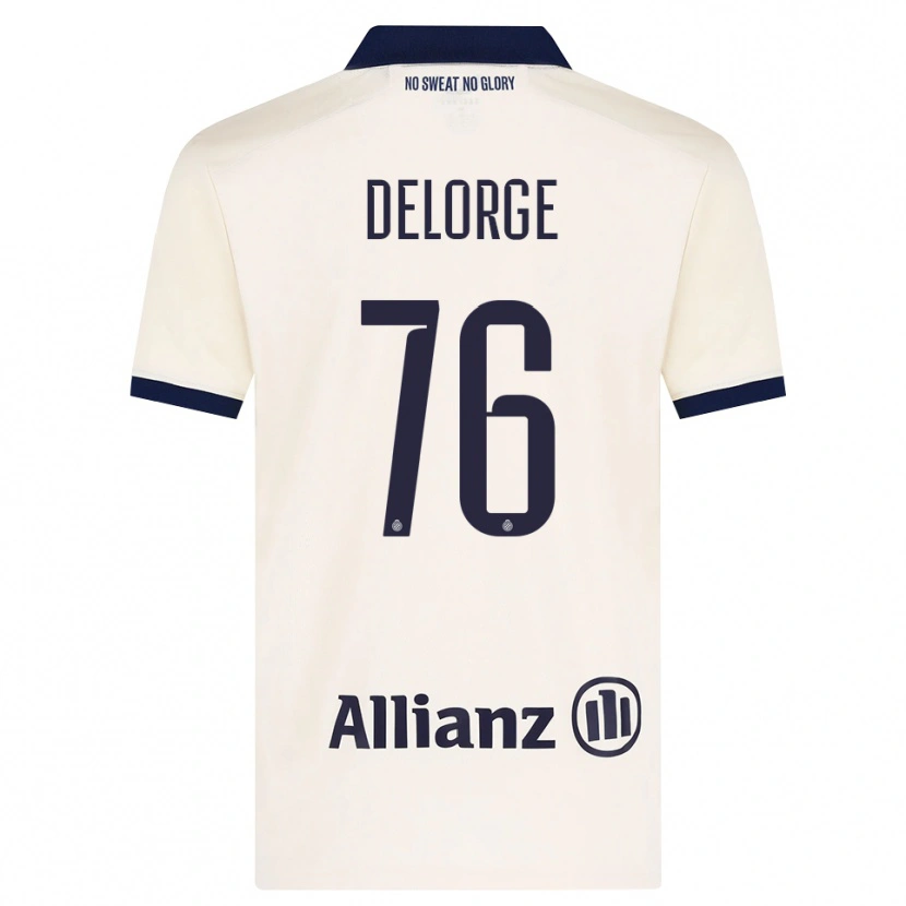 Danxen Kvinder Lucas Delorge #76 Beige Sort Udebane Spillertrøjer 2026/27 Trøje T-Shirt