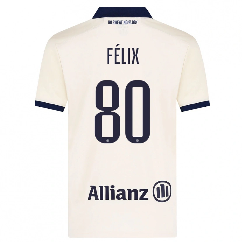 Danxen Kvinder Félix Lemaréchal #80 Beige Sort Udebane Spillertrøjer 2026/27 Trøje T-Shirt