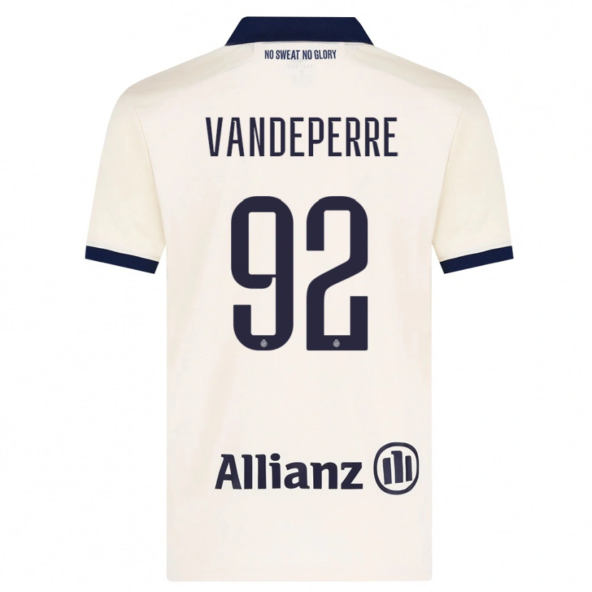 Danxen Kvinder Alexander Vandeperre #92 Beige Sort Udebane Spillertrøjer 2026/27 Trøje T-Shirt