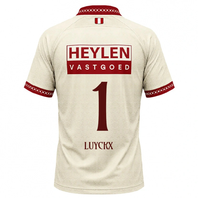 Danxen Kvinder Vic Luyckx #1 Beige Rød Udebane Spillertrøjer 2026/27 Trøje T-Shirt