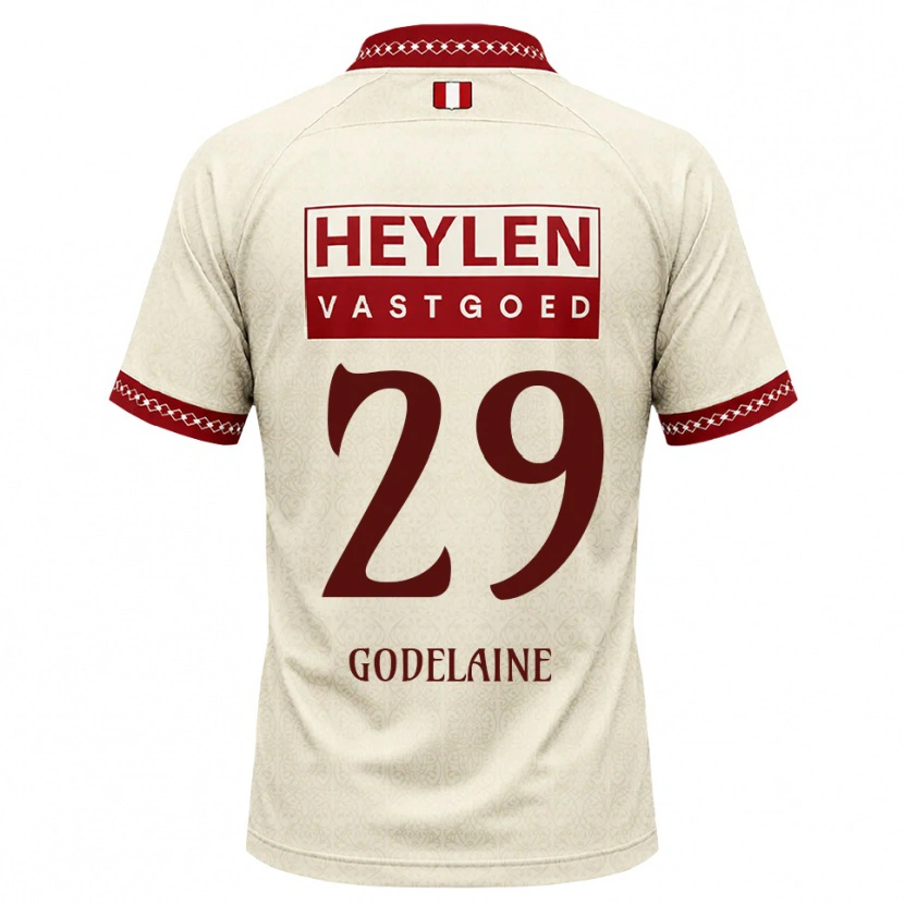 Danxen Kvinder Jeff Godelaine #29 Beige Rød Udebane Spillertrøjer 2026/27 Trøje T-Shirt
