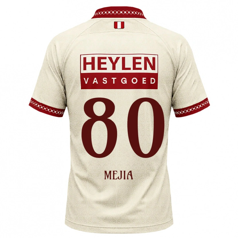 Danxen Kvinder Carlos Mejia #80 Beige Rød Udebane Spillertrøjer 2026/27 Trøje T-Shirt