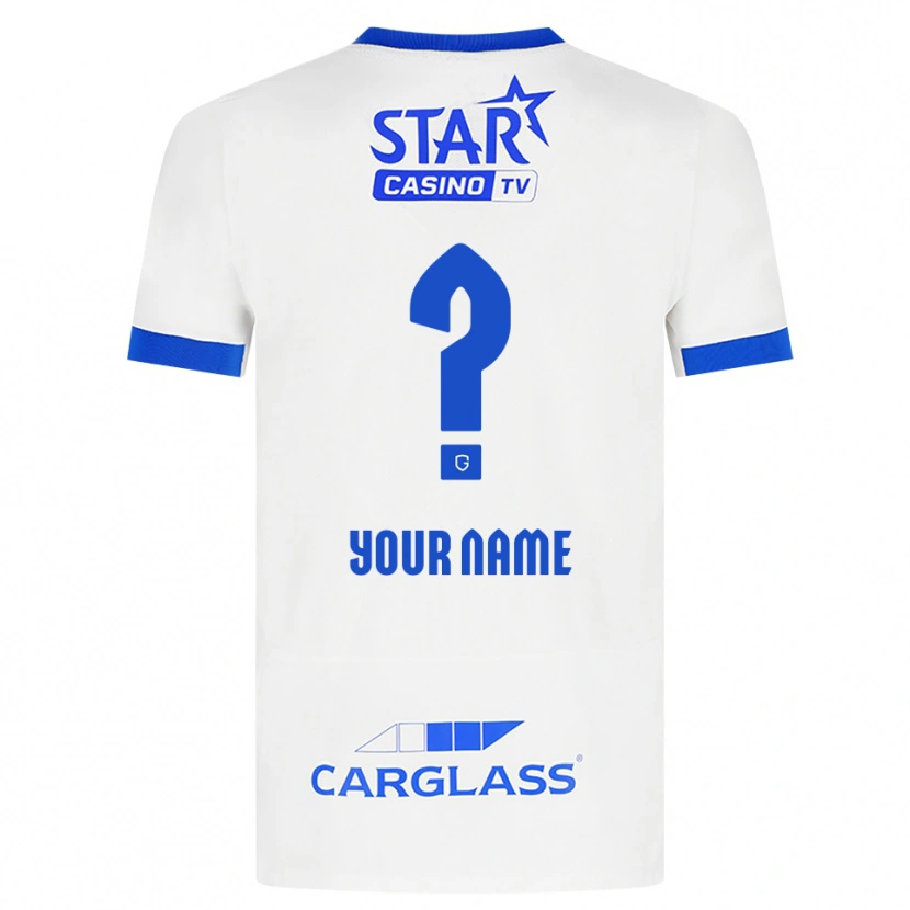 Danxen Kvinder Dit Navn #0 Hvid Blå Udebane Spillertrøjer 2026/27 Trøje T-Shirt