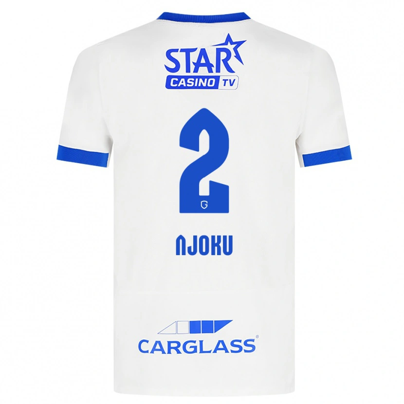 Danxen Kvinder Junior Njoku #2 Hvid Blå Udebane Spillertrøjer 2026/27 Trøje T-Shirt