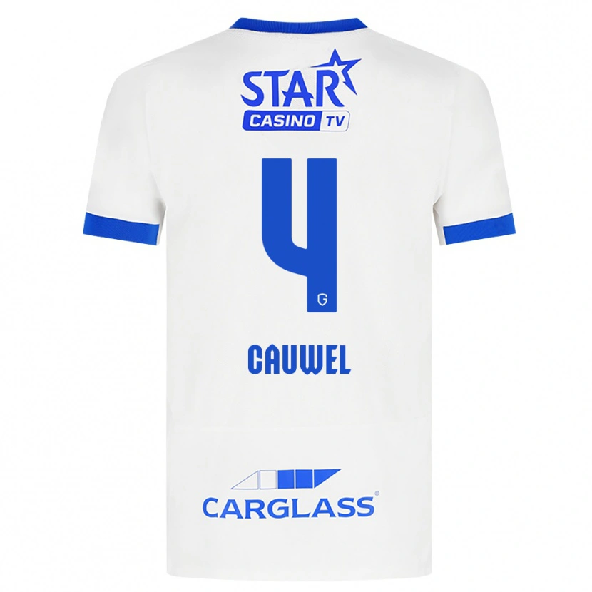Danxen Kvinder Michiel Cauwel #4 Hvid Blå Udebane Spillertrøjer 2026/27 Trøje T-Shirt