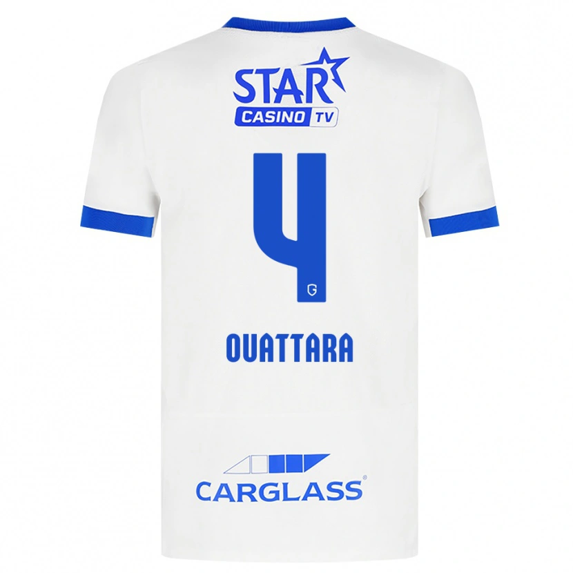 Danxen Kvinder Aziz Ouattara #4 Hvid Blå Udebane Spillertrøjer 2026/27 Trøje T-Shirt