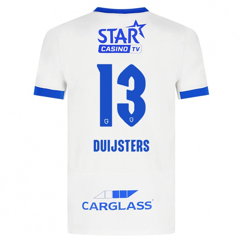 Danxen Kvinder Gwen Duijsters #13 Hvid Blå Udebane Spillertrøjer 2026/27 Trøje T-Shirt