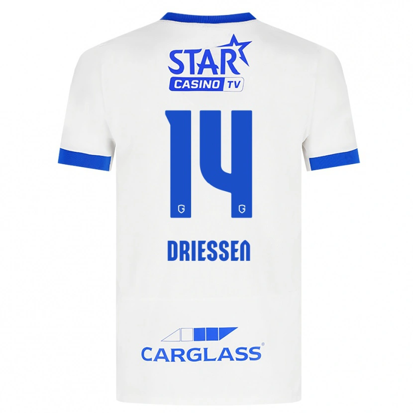 Danxen Kvinder Jelle Driessen #14 Hvid Blå Udebane Spillertrøjer 2026/27 Trøje T-Shirt