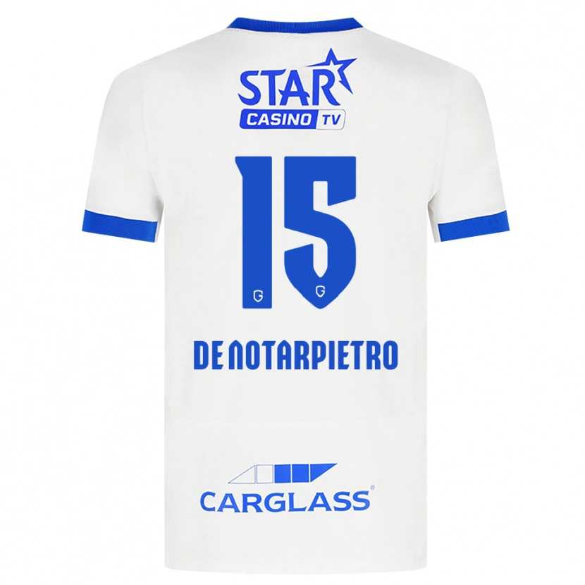 Danxen Kvinder Matteo De Notarpietro #15 Hvid Blå Udebane Spillertrøjer 2026/27 Trøje T-Shirt