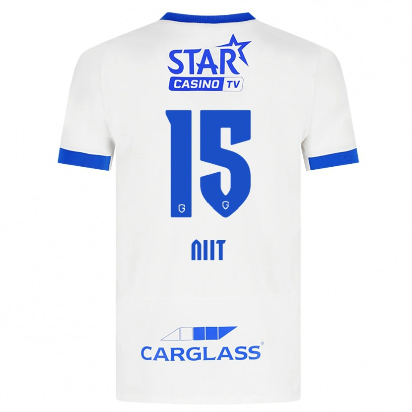 Danxen Kvinder Eva-Maria Niit #15 Hvid Blå Udebane Spillertrøjer 2026/27 Trøje T-Shirt