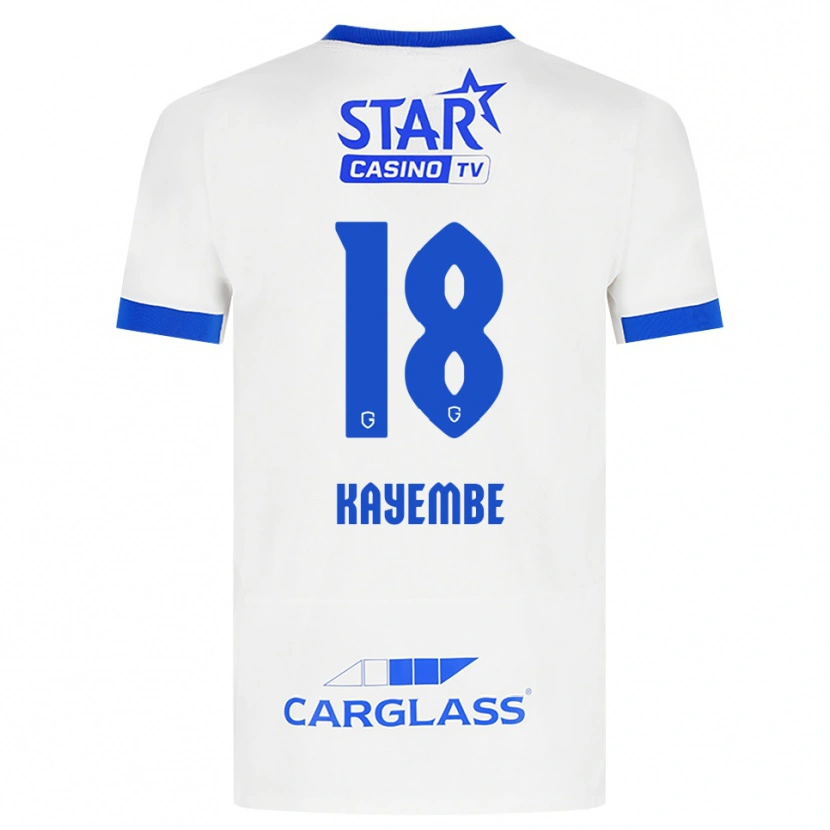 Danxen Kvinder Joris Kayembe #18 Hvid Blå Udebane Spillertrøjer 2026/27 Trøje T-Shirt