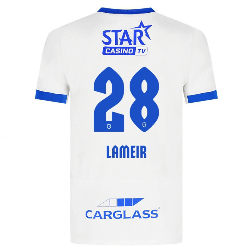 Danxen Kvinder Tess Lameir #28 Hvid Blå Udebane Spillertrøjer 2026/27 Trøje T-Shirt