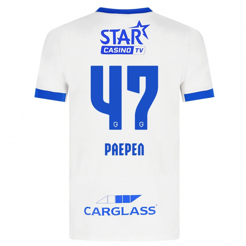 Danxen Kvinder Sam Paepen #47 Hvid Blå Udebane Spillertrøjer 2026/27 Trøje T-Shirt