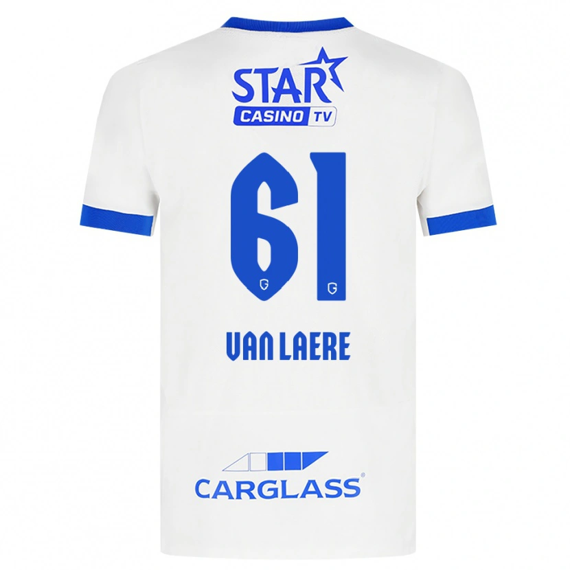 Danxen Kvinder Daan Van Laere #61 Hvid Blå Udebane Spillertrøjer 2026/27 Trøje T-Shirt