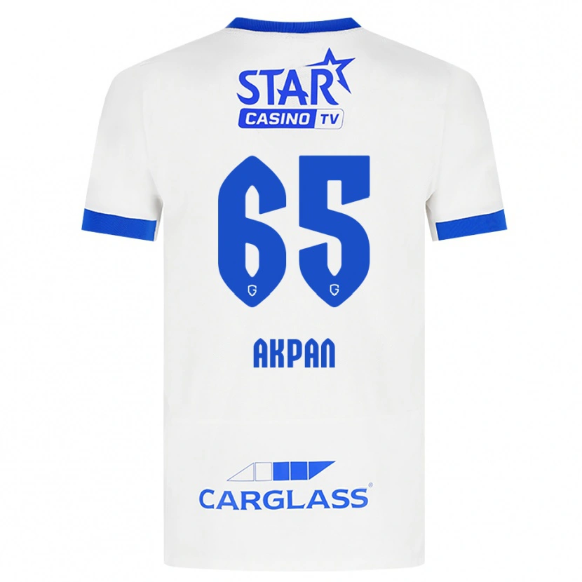 Danxen Kvinder Christian Akpan #65 Hvid Blå Udebane Spillertrøjer 2026/27 Trøje T-Shirt