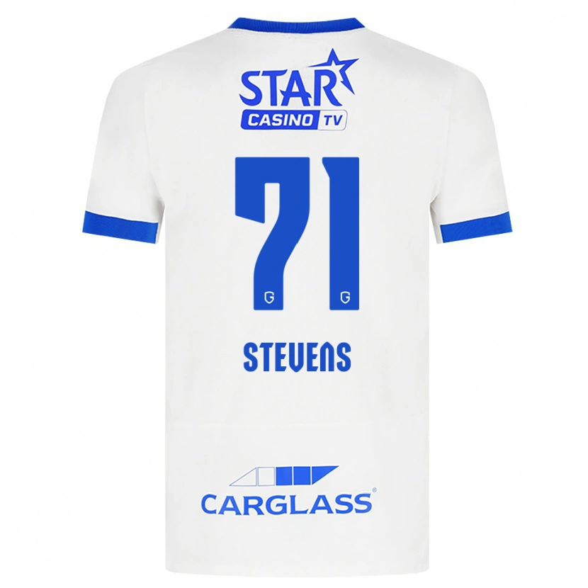 Danxen Kvinder Brent Stevens #71 Hvid Blå Udebane Spillertrøjer 2026/27 Trøje T-Shirt