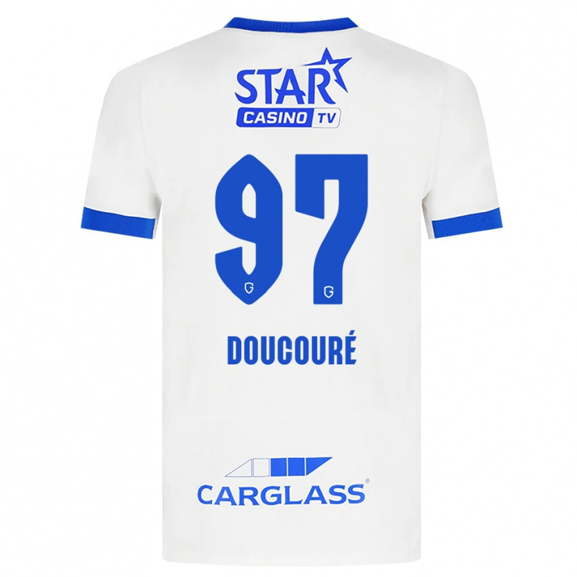 Danxen Kvinder Emile Doucouré #97 Hvid Blå Udebane Spillertrøjer 2026/27 Trøje T-Shirt
