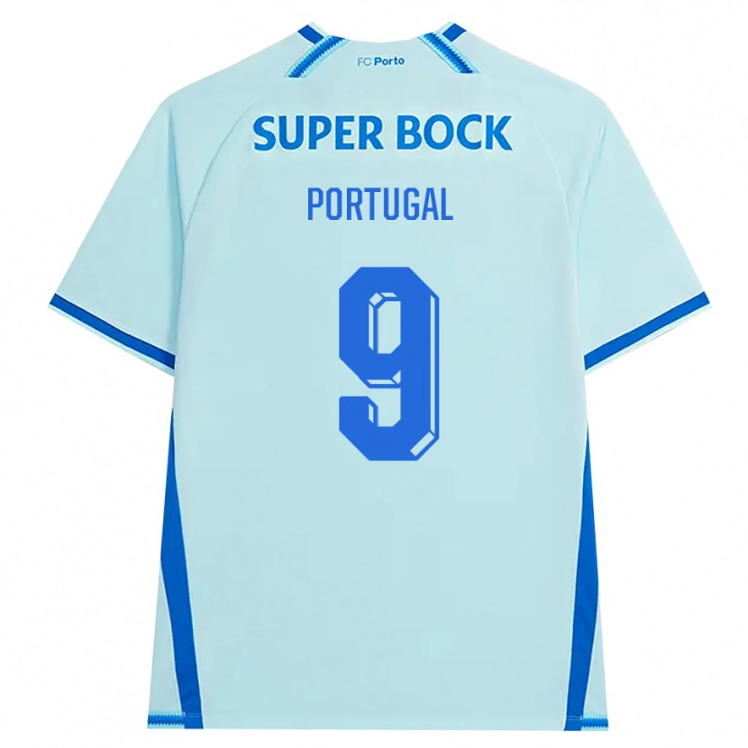 Danxen Kvinder Tiago Portugal #9 Lyshimmelblå Blå Tredje Sæt Spillertrøjer 2026/27 Trøje T-Shirt