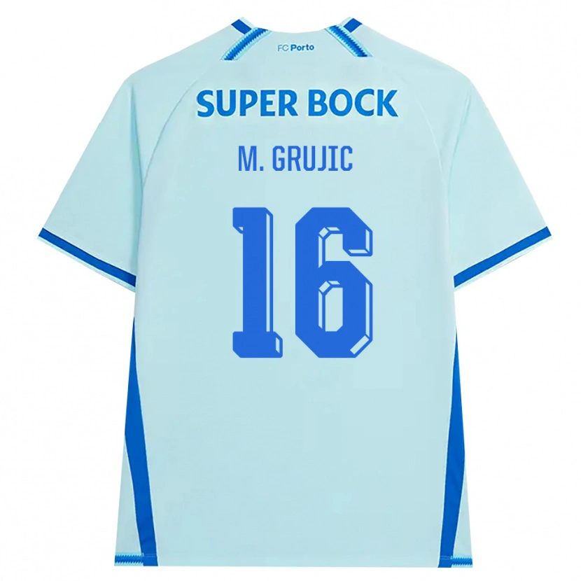 Danxen Kvinder Marko Grujic #16 Lyshimmelblå Blå Tredje Sæt Spillertrøjer 2026/27 Trøje T-Shirt