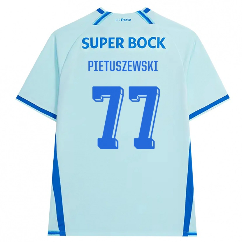 Danxen Kvinder Oskar Pietuszewski #77 Lyshimmelblå Blå Tredje Sæt Spillertrøjer 2026/27 Trøje T-Shirt