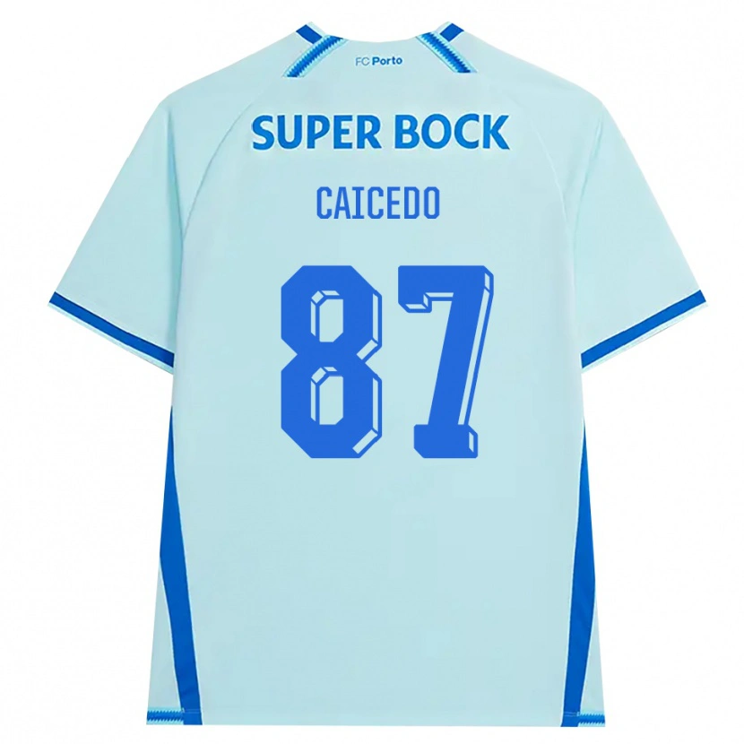 Danxen Kvinder Brayan Caicedo #87 Lyshimmelblå Blå Tredje Sæt Spillertrøjer 2026/27 Trøje T-Shirt