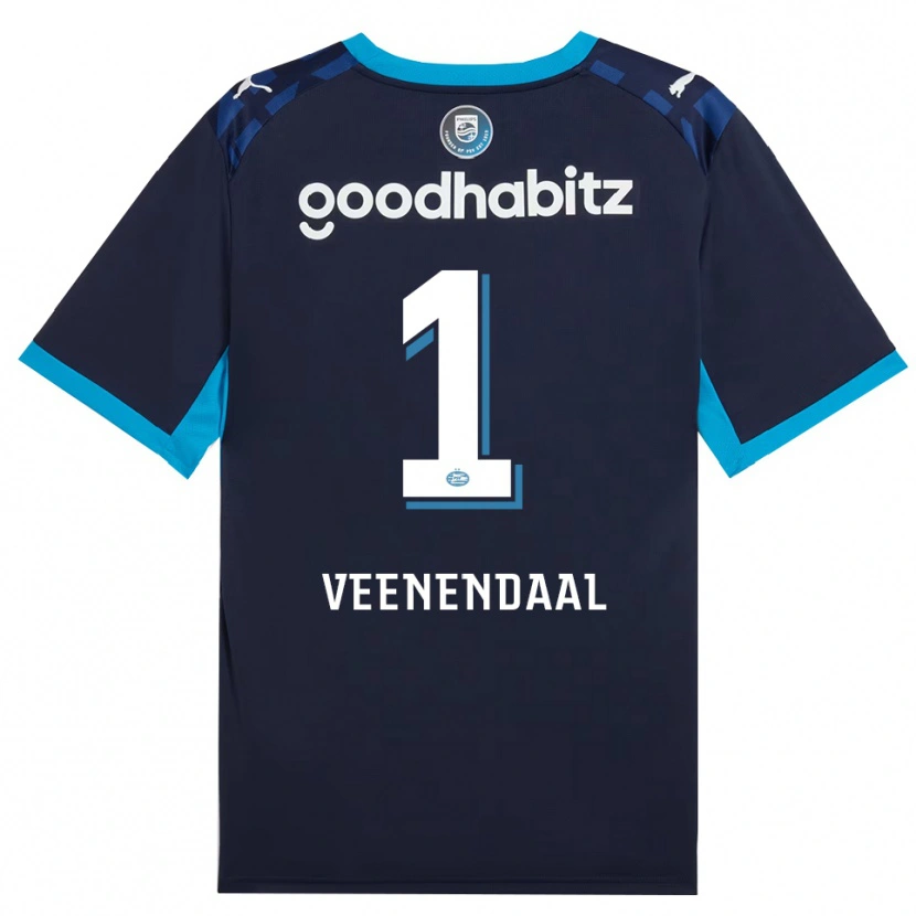 Danxen Kvinder Sari Van Veenendaal #1 Jægerblå Kongeblå Tredje Sæt Spillertrøjer 2026/27 Trøje T-Shirt