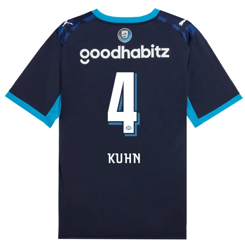 Danxen Kvinder Wessel Kuhn #4 Jægerblå Kongeblå Tredje Sæt Spillertrøjer 2026/27 Trøje T-Shirt