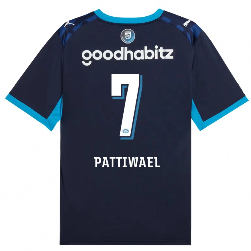 Danxen Kvinder Naomi Pattiwael #7 Jægerblå Kongeblå Tredje Sæt Spillertrøjer 2026/27 Trøje T-Shirt