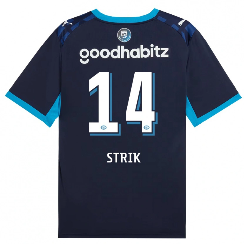 Danxen Kvinder Laura Strik #14 Jægerblå Kongeblå Tredje Sæt Spillertrøjer 2026/27 Trøje T-Shirt