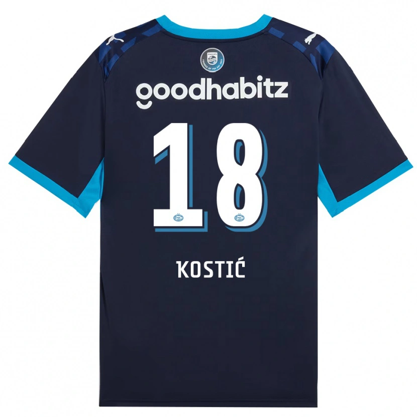 Danxen Kvinder Filip Kostic #18 Jægerblå Kongeblå Tredje Sæt Spillertrøjer 2026/27 Trøje T-Shirt