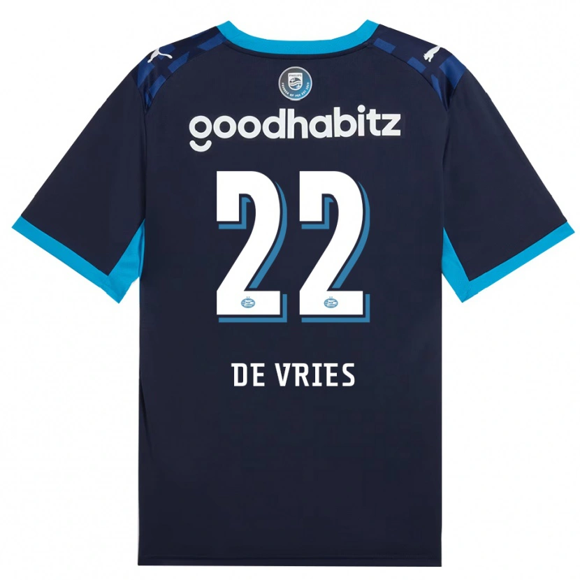 Danxen Kvinder Lyam De Vries #22 Jægerblå Kongeblå Tredje Sæt Spillertrøjer 2026/27 Trøje T-Shirt