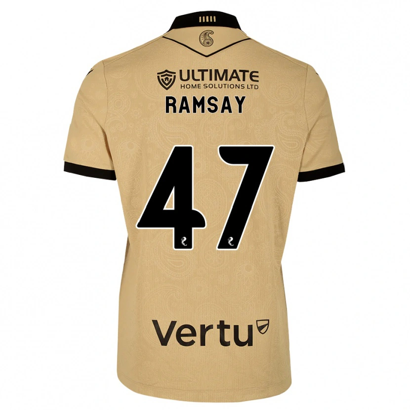 Danxen Kvinder Calvin Ramsay #47 Burlywood Sort Udebane Spillertrøjer 2026/27 Trøje T-Shirt