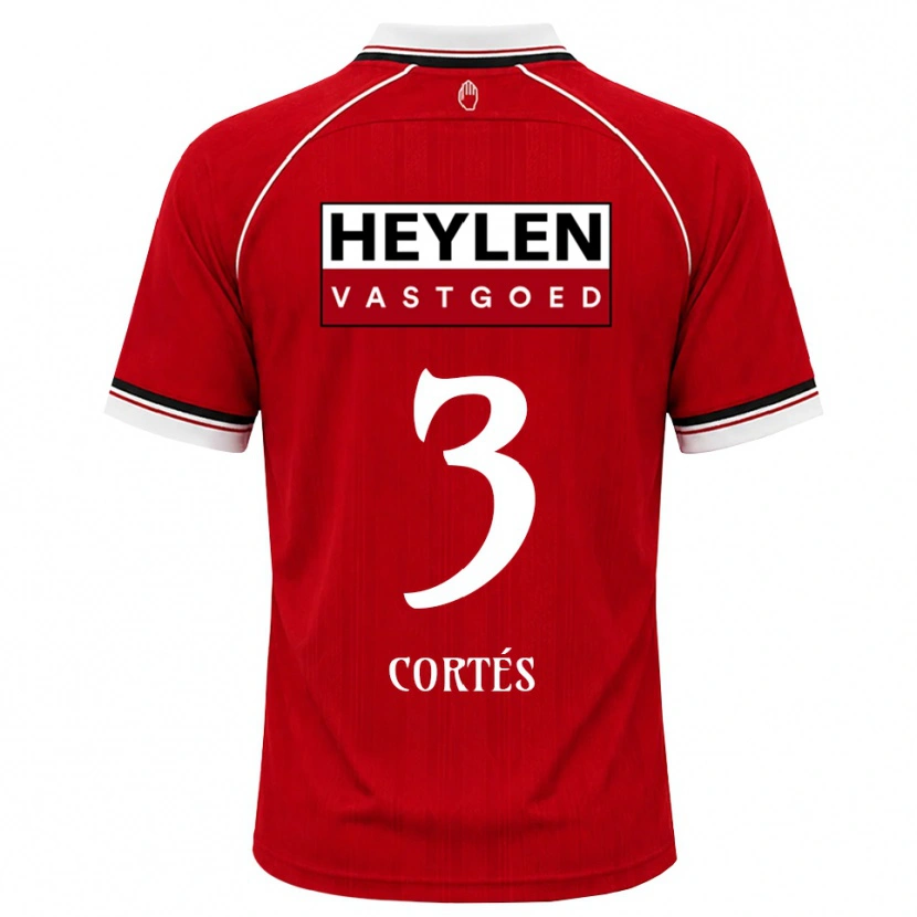 Danxen Kvinder Álvaro Cortés #3 Rød Hvid Sort Hjemmebane Spillertrøjer 2026/27 Trøje T-Shirt