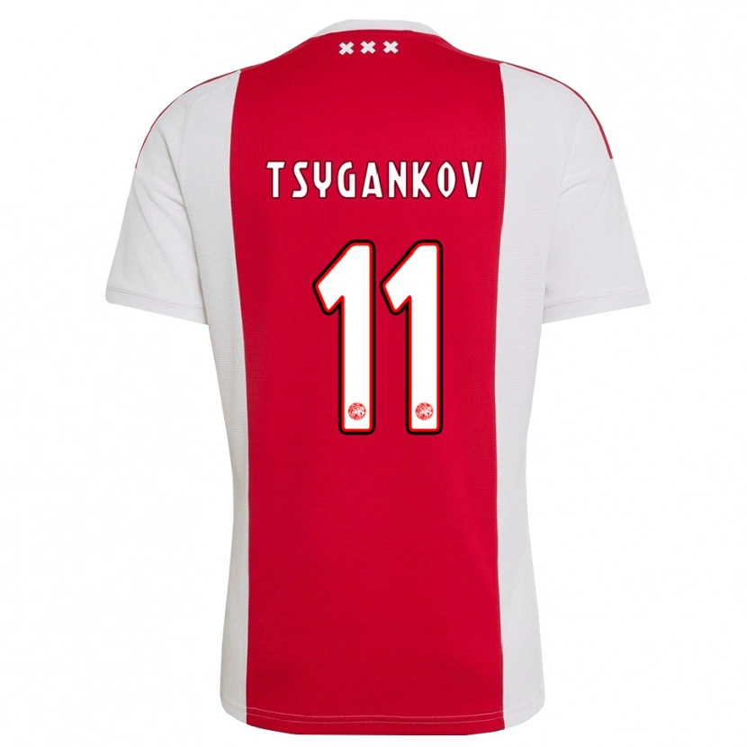 Danxen Kvinder Viktor Tsygankov #11 Rød Hvid Gul Hjemmebane Spillertrøjer 2026/27 Trøje T-Shirt