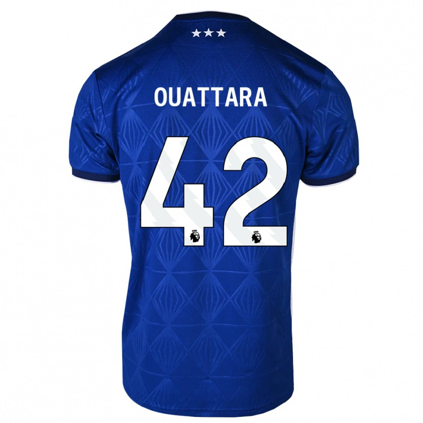 Danxen Kvinder Abdoul Ouattara #42 Mellemblå Hvid Rød Hjemmebane Spillertrøjer 2026/27 Trøje T-Shirt