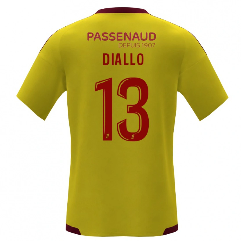 Danxen Kvinder Habib Diallo #13 Gul Rød Grøn Udebane Spillertrøjer 2026/27 Trøje T-Shirt