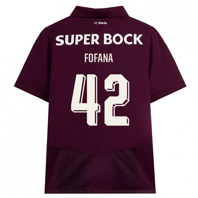 Danxen Kvinder Seko Fofana #42 Vinrød Hvid Udebane Spillertrøjer 2026/27 Trøje T-Shirt