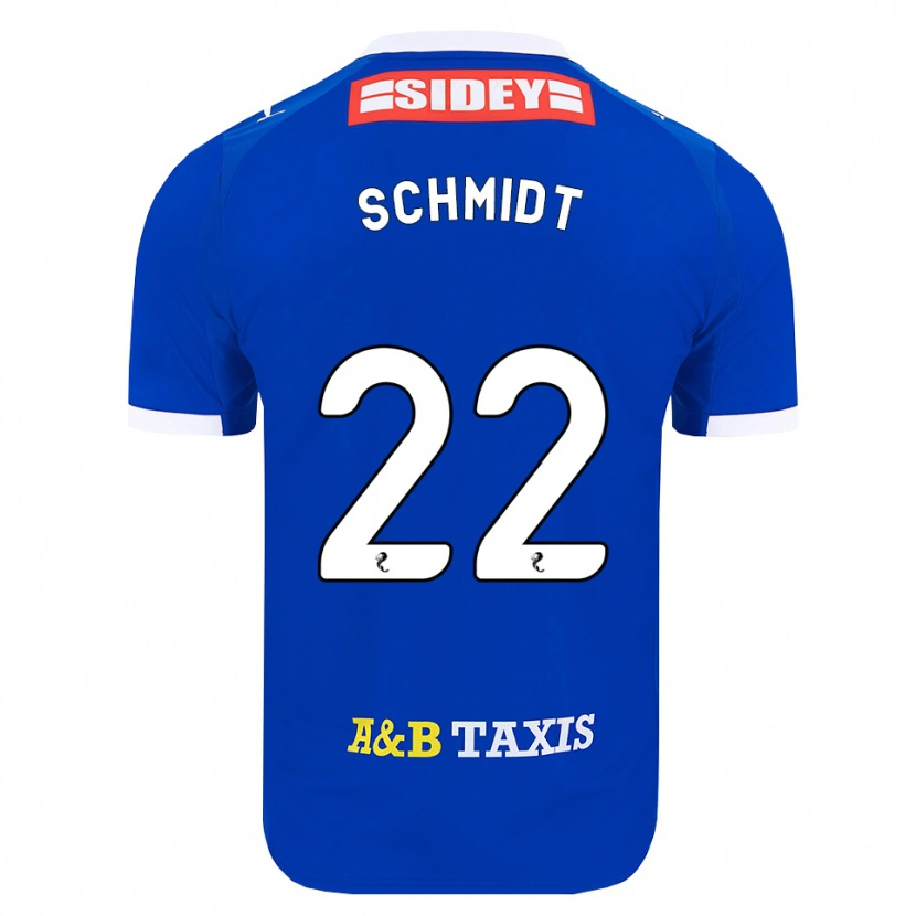 Danxen Kvinder Danny Schmidt #22 Blå Rød Gul Hjemmebane Spillertrøjer 2026/27 Trøje T-Shirt