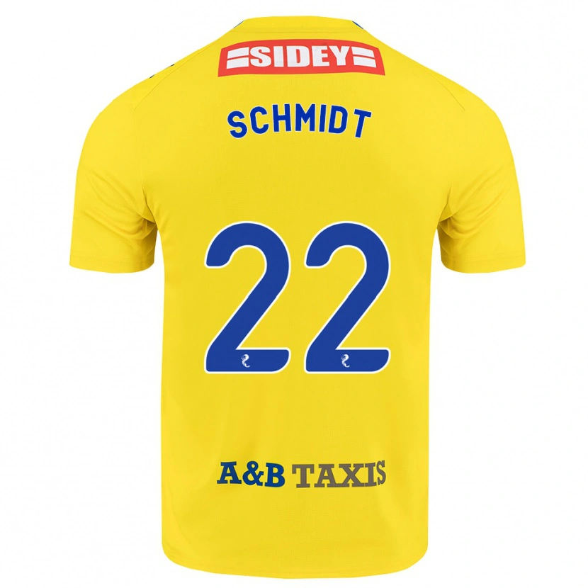Danxen Kvinder Danny Schmidt #22 Gul Blå Sort Udebane Spillertrøjer 2026/27 Trøje T-Shirt
