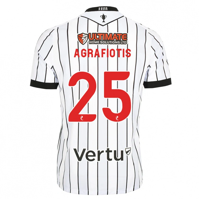 Danxen Kvinder Nikolas Agrafiotis #25 Hvid Sort Rød Hjemmebane Spillertrøjer 2026/27 Trøje T-Shirt