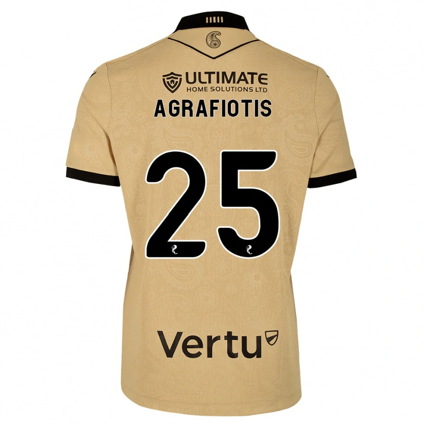 Danxen Kvinder Nikolas Agrafiotis #25 Burlywood Sort Udebane Spillertrøjer 2026/27 Trøje T-Shirt