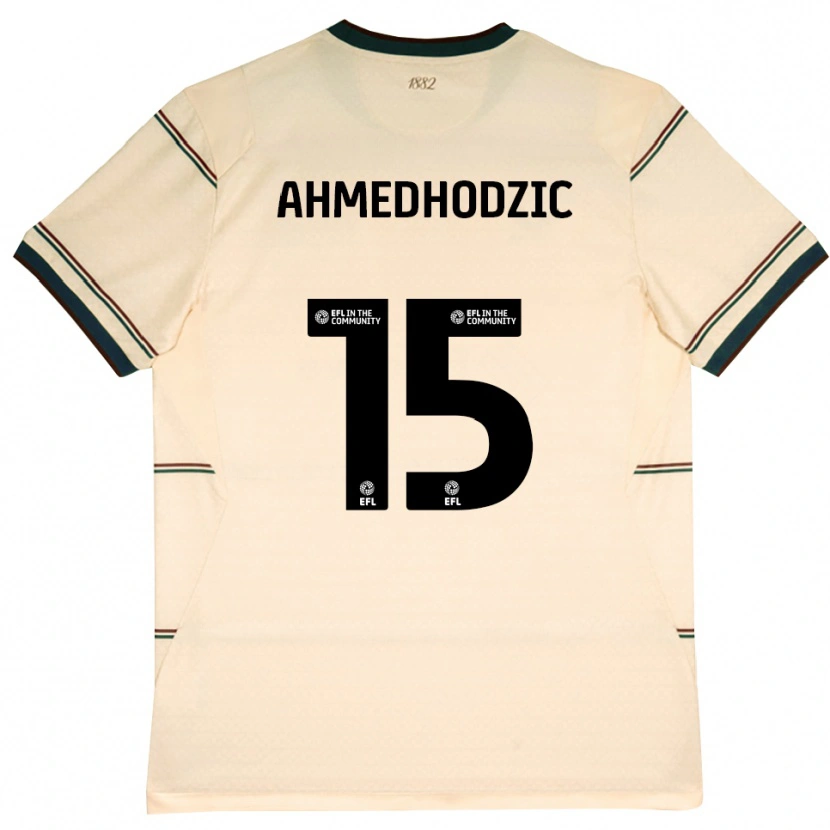 Danxen Børn Anel Ahmedhodzic #15 Beige Vinrød Udebane Spillertrøjer 2026/27 Trøje T-Shirt