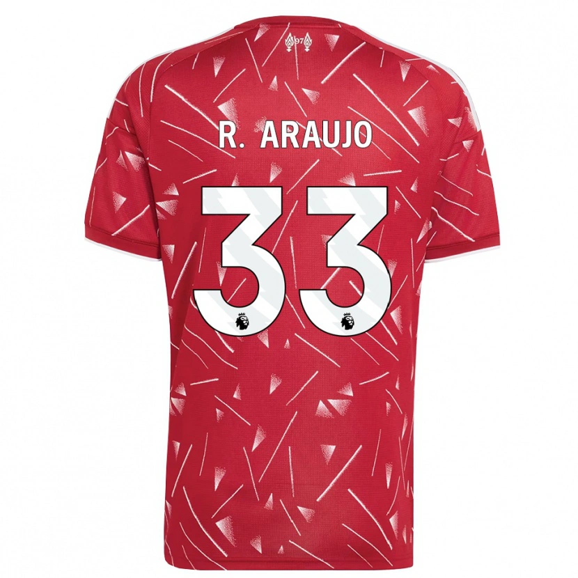Danxen Børn Ronald Araujo #33 Hvid Rød Hjemmebane Spillertrøjer 2026/27 Trøje T-Shirt