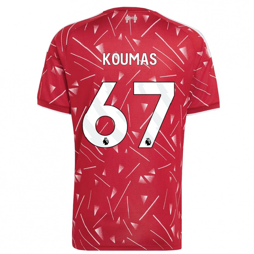 Danxen Børn Lewis Koumas #67 Hvid Rød Hjemmebane Spillertrøjer 2026/27 Trøje T-Shirt